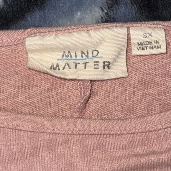 Plus Size Mind Matter Pink & Black Striped Tunic Top 3X Polyester/Rayon/Spandex - Picture 2 of 9